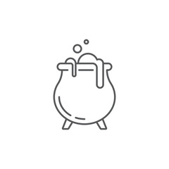 Witch cauldron potion vector icon symbol isolated on white background