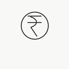 rupee in the circle with white background