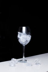 cocktail glass with ice