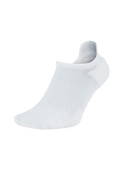 White color short mini socks mockup for design isolated on white background. Set of short socks for sports as mock up and label for advertising, logo, branding. Pair sport cotton socks.