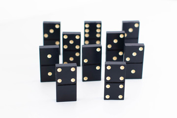 Domino dice on a white background. Board games