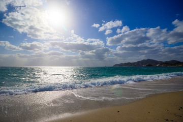 ビーチ　夏の夕暮れイメージ