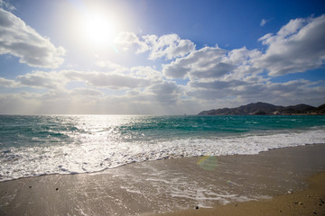 ビーチ　夏の夕暮れイメージ