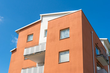 Obraz premium Modern Luxury Apartment Building Blue Sky Facade Home Residential Structure