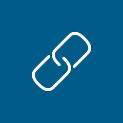 Link Line Icon On Blue Background. Blue Flat Style Vector Illustration