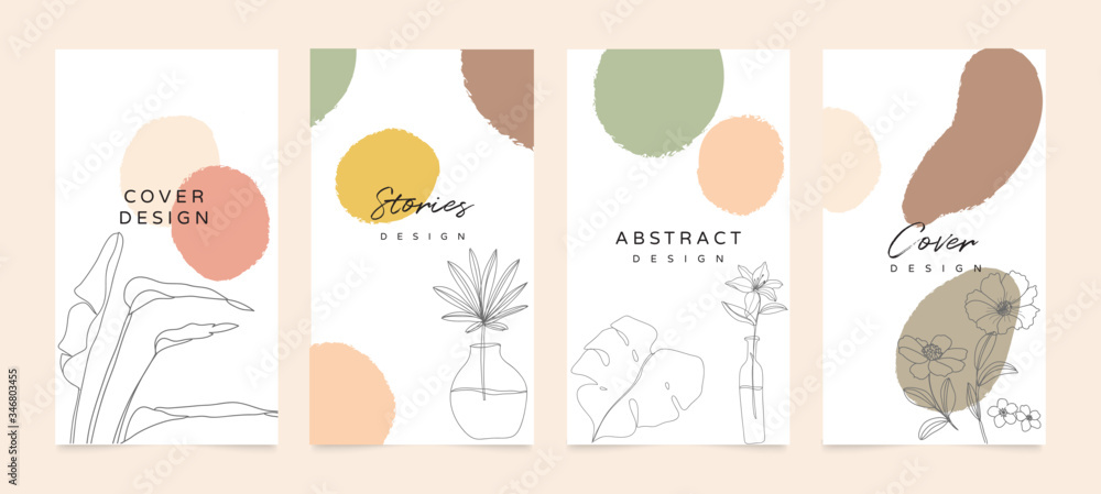 Poster social media stories and post creative vector set. background template with copy space for text and 