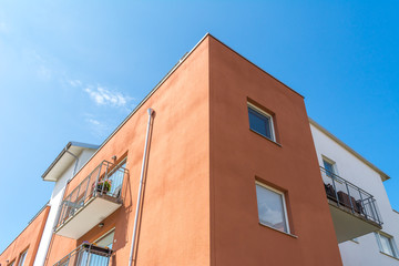 Obraz premium Modern Luxury Apartment Building Blue Sky Facade Home Residential Structure