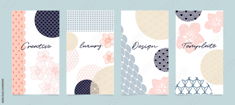 Aufkleber social media stories and post vector background template with copy space for text and images design 