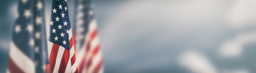 American flag for Memorial Day, 4th of July, Labour Day - obrazy, fototapety, plakaty