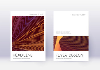 Fototapeta premium Minimal cover design template set. Orange abstract
