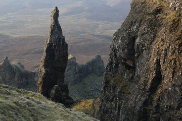 Fototapeta na wymiar A dramatic mountain peak in the highlands