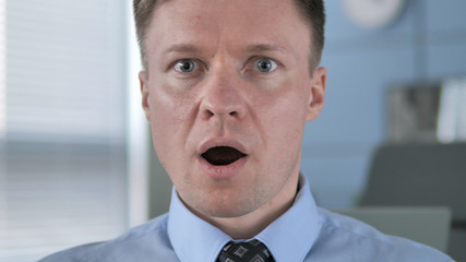 Face Close up of Surprised Businessman