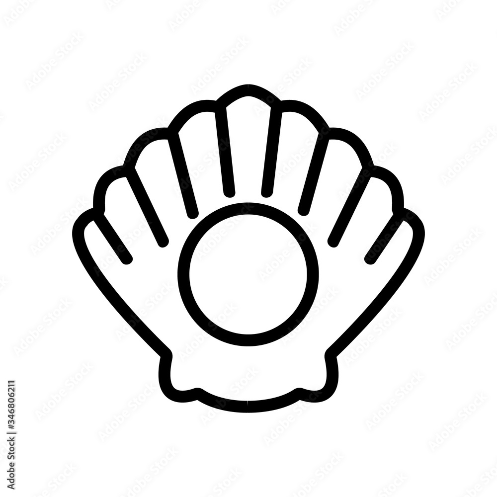 Poster inflatable shell icon vector. inflatable shell sign. isolated contour symbol illustration