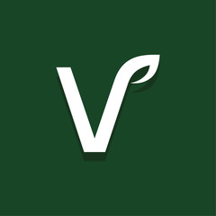 Vector Leaf Letter Design V