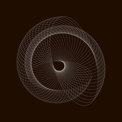 Spirograph abstract element on a black background.