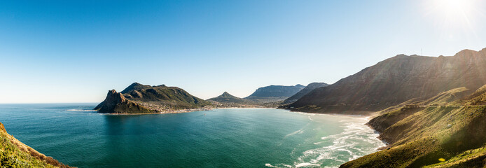 Fototapeta premium Hout Bay, Cape Town in South Africa panoramic view