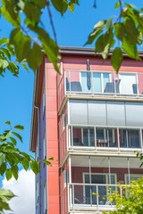 Modern Luxury Scandinavia Apartment Building Blue Sky Facade Home Residential Structure