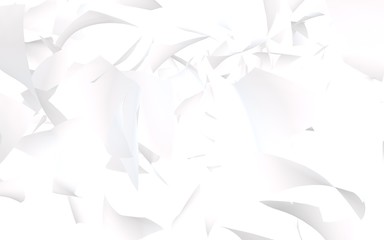 Flying sheets of paper isolated on white background. Abstract money is flying in the air. 3D illustration