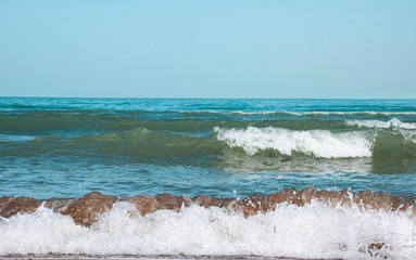 Sea waves closeup, photo for background.