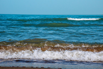 Sea waves closeup, photo for background.