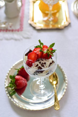 ice cream with strawberries