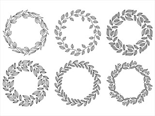 Collection of wreaths, border frames