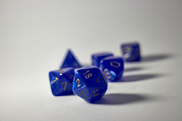 strange blue dice on white background