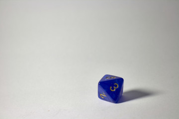 blue geek special dice on white background