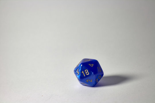 blue geek special dice on white background