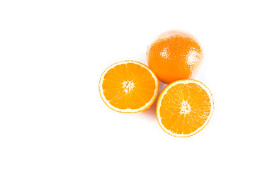 Orange on white background