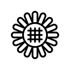 ripe sunflower flower icon vector. ripe sunflower flower sign. isolated contour symbol illustration