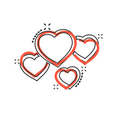 Heart icon in comic style. Love cartoon vector illustration on white isolated background. Romantic splash effect business concept.