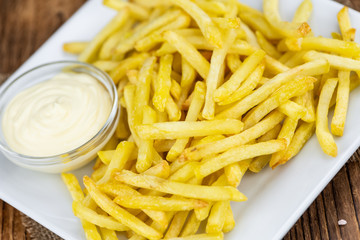 Crispy French Fries (selective focus; close-up shot)