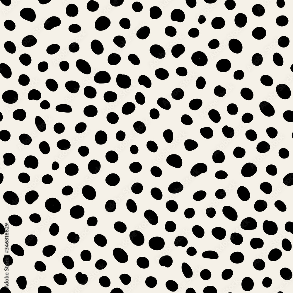 Poster vector texture with random spots. seamless dotted pattern.