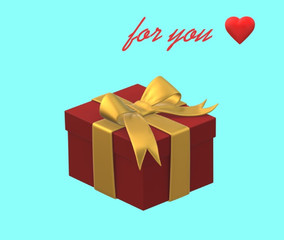 gift box with red heart