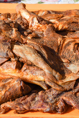 Assorted meat products. Street food, fast food assortment of meat