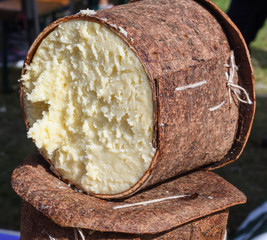 Branza de burduf, traditional sheep's milk cheese from south of Transilvania, Romanian cheese