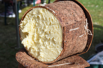 Branza de burduf, traditional sheep's milk cheese from south of Transilvania, Romanian cheese