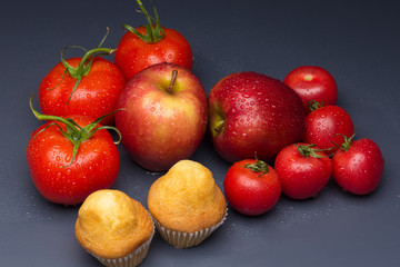 Red fruits, healthy fruits and with antioxidants