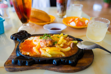 Traditional vietnamese lunch in Mekong Delta