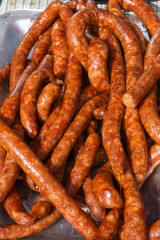 Assorted meat products. Street food, fast food assortment of meat