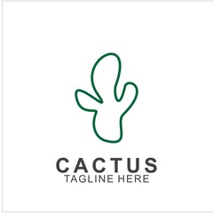 Fototapeta na wymiar Cactus logo with creative concept