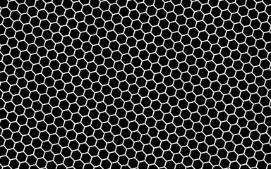 White honeycomb on a black background. Isometric geometry. 3D illustration