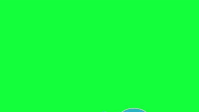 Falling Animation of face mask antivurs pretection green screen chroma key flat design