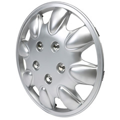 Obraz premium plastic wheel cover hubcap isolated on white background