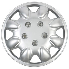 plastic wheel cover hubcap isolated on white background