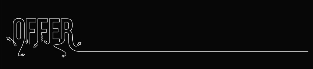 Offer Calligraphic line art Text shopping poster vector illustration Design.