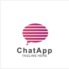 Abstract chat app logo design