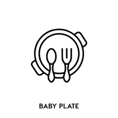 baby plate icon vector. baby plate sign symbol