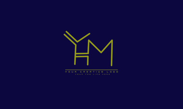 YHM MHY abstract vector logo monogram template